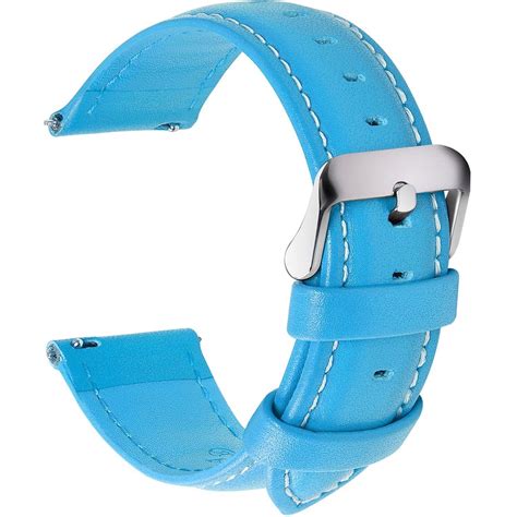 Fullmosa Uhrenarmband Aus Echtem Leder In Hellblau Mm Breit Mit