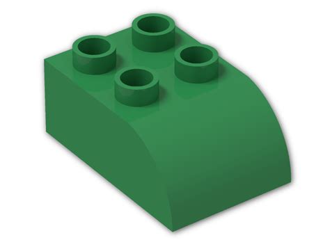 Duplo Brick 2 X 3 With Curved Top 2302 Dark Green