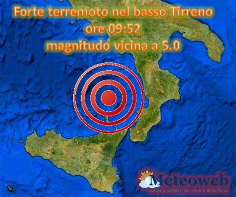 Forte Scossa Di Terremoto Nel Basso Tirreno Tra Calabria E Sicilia