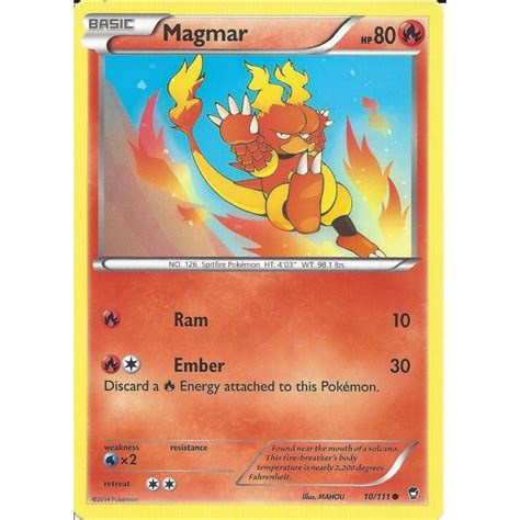 Pokemon Trading Card Game 10 111 Magmar Common XY 03 Furious Fists