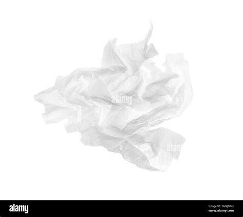 Used Crumpled Paper Tissue Isolated On White Top View Stock Photo Alamy