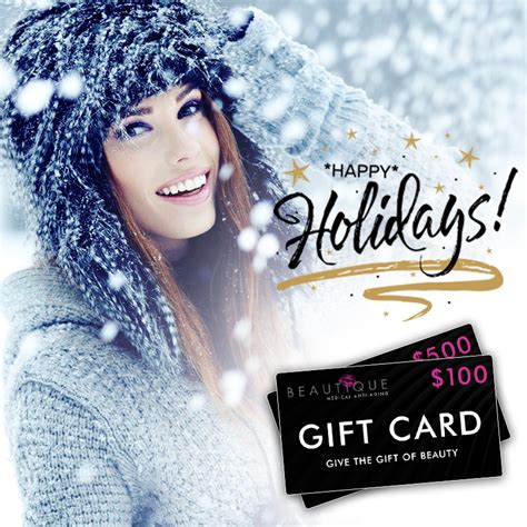 Happy Holidays Gift Card - Beautique Medical Anti-Aging