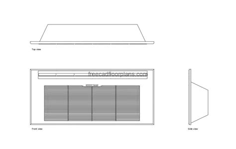 1 Way Cassette Ac Unit Free Cad Drawings