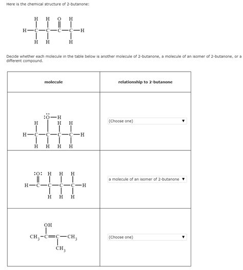 Solved Here Is The Chemical Structure Of 2 Butanone H—c—c—c