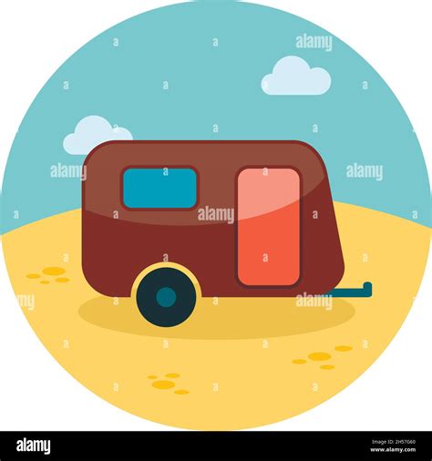 Camping Trailer Vector Icon Beach Summer Summertime Holiday