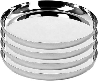 Amazon Funsuei Pcs Inches Stainless Steel Dinner Plates