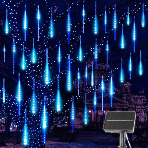 Meteor Shower Lights Solar Powered 16 Inch 10 Tubes 240 LED Meteor