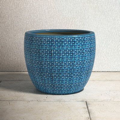 Birch Lane Aldona Ceramic Pot Planter Planters In Blue Size H