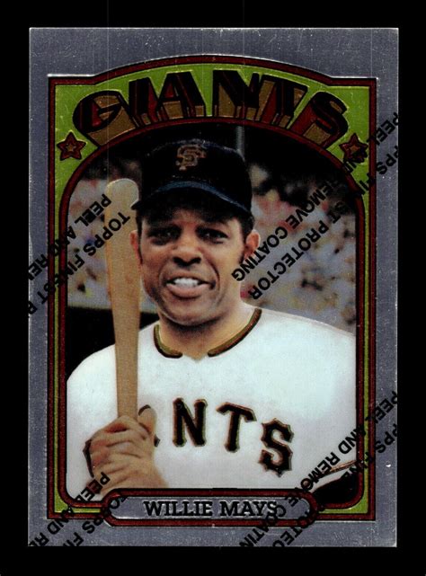 Willie Mays 1997 Topps Finest Reprint 26 1972 Topps 49 SF Giants EBay