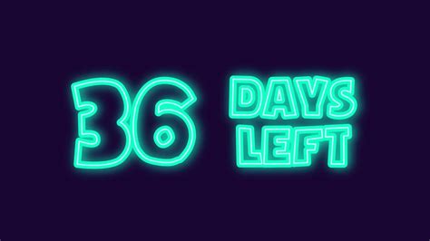 Days Left Neon Sign Animation Stock Video At Vecteezy