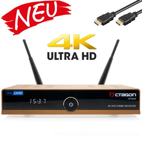 OCTAGON SF8008 UHD 4K Sat Receiver DVB S2X DVB C T2 Combo HDR H 265 E2