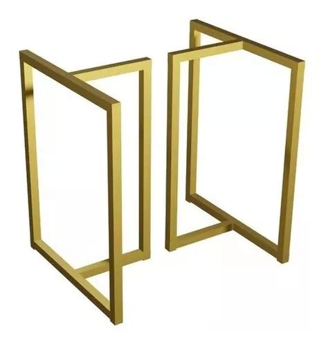 Base De Mesa Em Aço Carbono Dourado Em T 28x35x75 Parcelamento sem juros