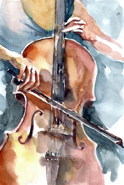 Cellist By Faruk Koksal Music Painting Cello Art Violin Art