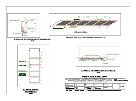 Detalle De Veredas En Dwg Kb Librer A Cad