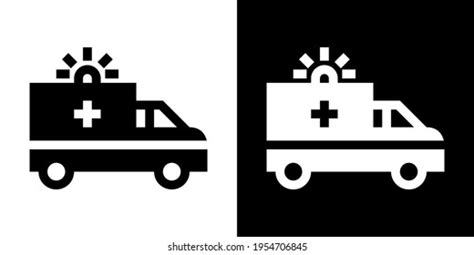 Ambulance Icon White Black Version Stock Vector (Royalty Free ...