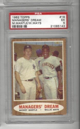 Topps Card Managers Dream Mickey Mantle Willie Mays Hof Psa