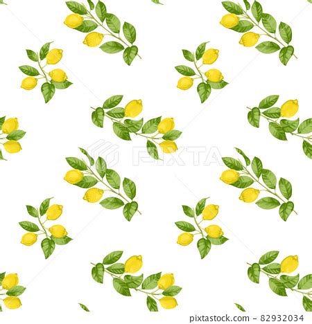 Lemon Brunches Seamless Pattern Stock Illustration Pixta