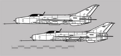 Mikoyan Gurevich Mig 21 Vector Drawing Of Supersonic Interceptor