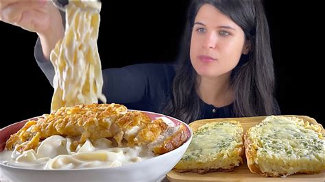 CREAMY CHICKEN FETTUCCINE ALFREDO MUKBANG ASMR YouTube