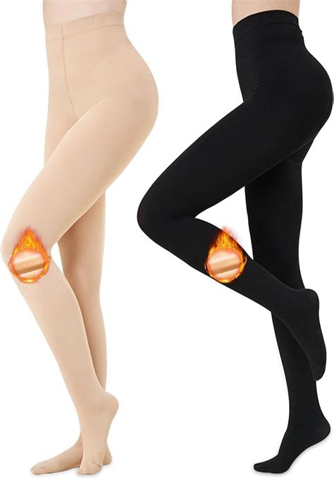 Winter Warm Opaque Fleece Lined Pantyhose Women High Waist Elastic