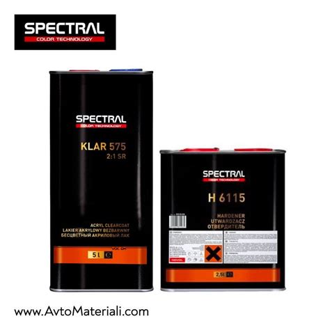 Безцветен акрилен двукомпонентен лак Spectral KLAR 575 2:1 MS (SR) с ...