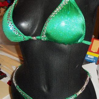 Style Kelly Green Metallic Hologram Competition Bikini With