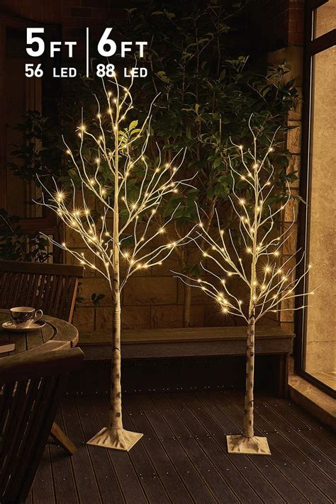 Amazon Eambrite Ft Ft White Birch Tree Set Christmas Tree