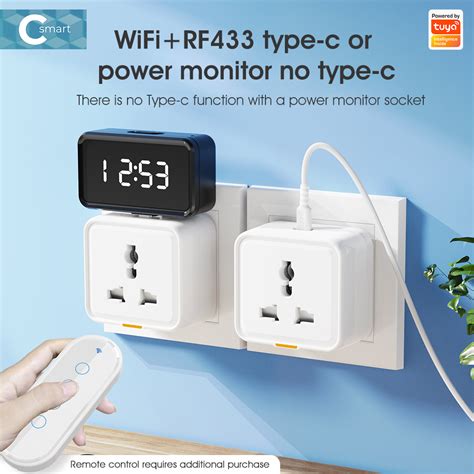 SMATRUL Tuya Smart Home Plug Socket UK EU US Universal Type C 16A WiFi