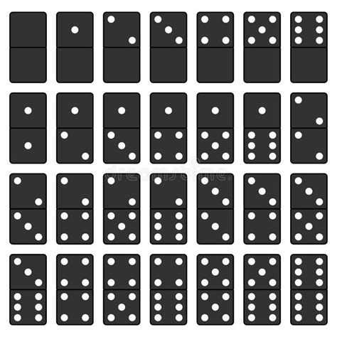 Domino Black And White Set Stock Vector Illustration Of Competition