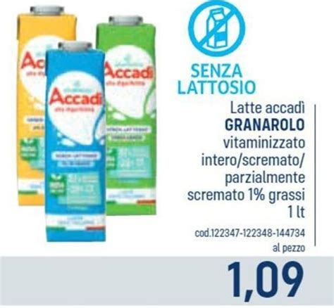 Latte Accadi Granarolo Vitaminizzato Intero Scremato Parzialmente