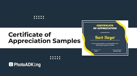 Certificate Of Appreciation Samples