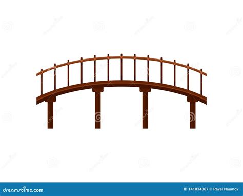 Puente De Madera En El Fondo Blanco Ilustración Del Vector Ilustración