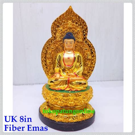 Jual Patung Buddha Amithofo Aura Fiber Emas Di Lapak Toplaris Store