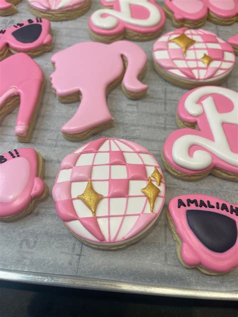 Barbie Themed Sugar Cookies For Birthday Bach Summer Party Etsy