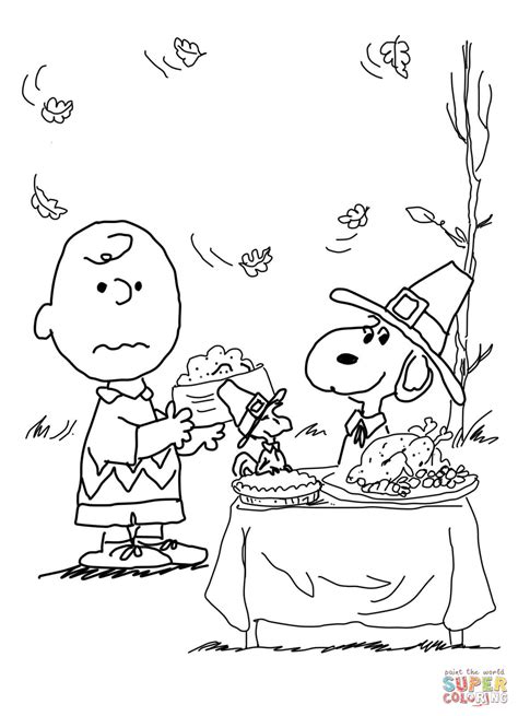 Charlie Brown Thanksgiving Coloring Page Free Printable Coloring Pages