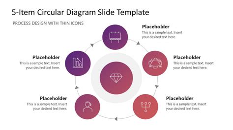 Ppt Thin Icons Circle Process Diagram Ppt Template