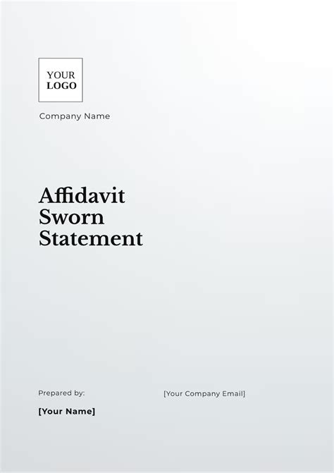 Free Affidavit Sworn Statement Template Edit Online And Download