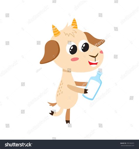 Vector Illustration Cartoon Funny Goat Isolated Stock Vector (Royalty ...