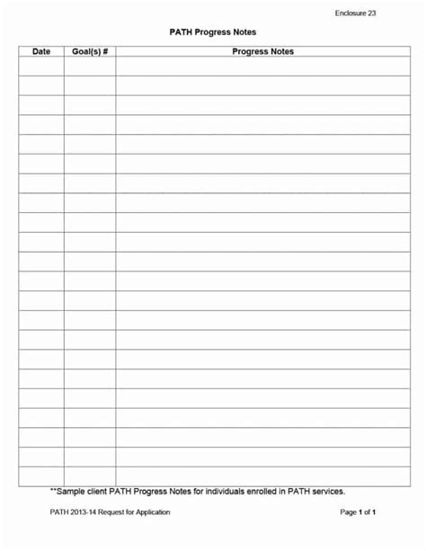 Free Printable Progress Notes Template