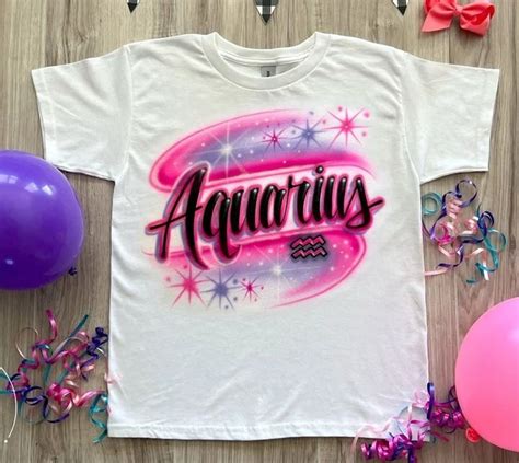 Aquarius Ts Aquarius Zodiac Airbrush Shirts Aquarius Birthday Custom Airbrushing Water