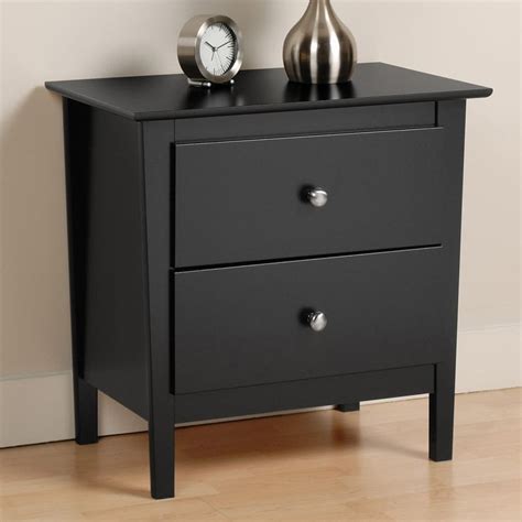 Prepac Berkshire 2 Drawer Nightstand Black