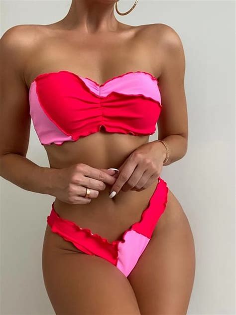 Ruffle Bandeau Bikini Best Show