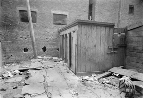 Row Of Outhouses Tenement Outhouse New York Public Library New