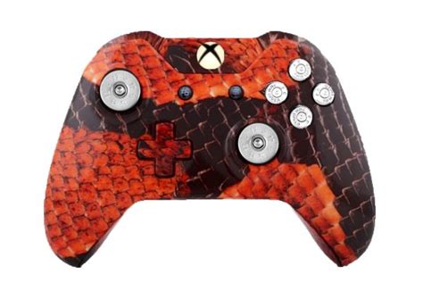 Red King Cobra Hydro Dipped Xbox One Wireless Controller With Nickel