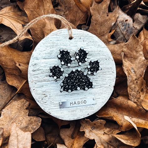 Personalized Dog Paw Print Ornament Paw Print And Name Christmas Ornament