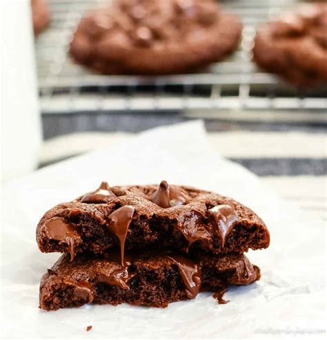 soft double chocolate pudding cookie recipe creations  kara