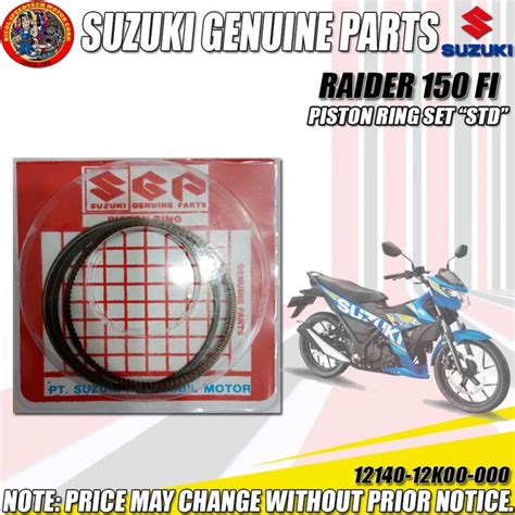 Raider R 150 Fi Gsx R150 Gsx S150 Piston Ring Set Std Sgp Genuine 12140 12k00 000 Lazada Ph