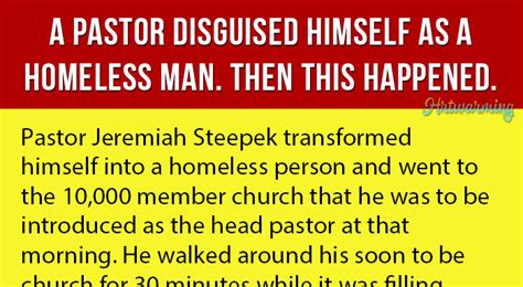 A Pastor Disguised Himself As A Homeless Man Then This Happened