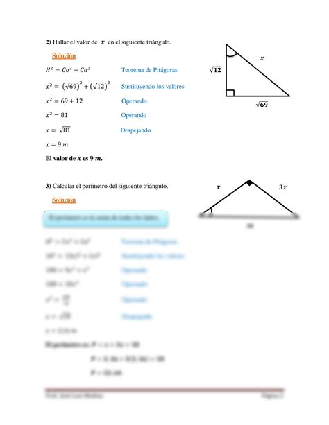 Solution Teorema De Pit Goras Matem Tica Er A O Studypool