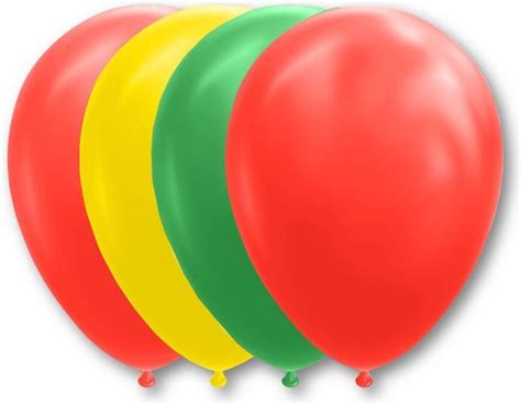 Ballonnen Rood Geel Groen Carnaval 12 Inch 30 Cm 100 Stuks